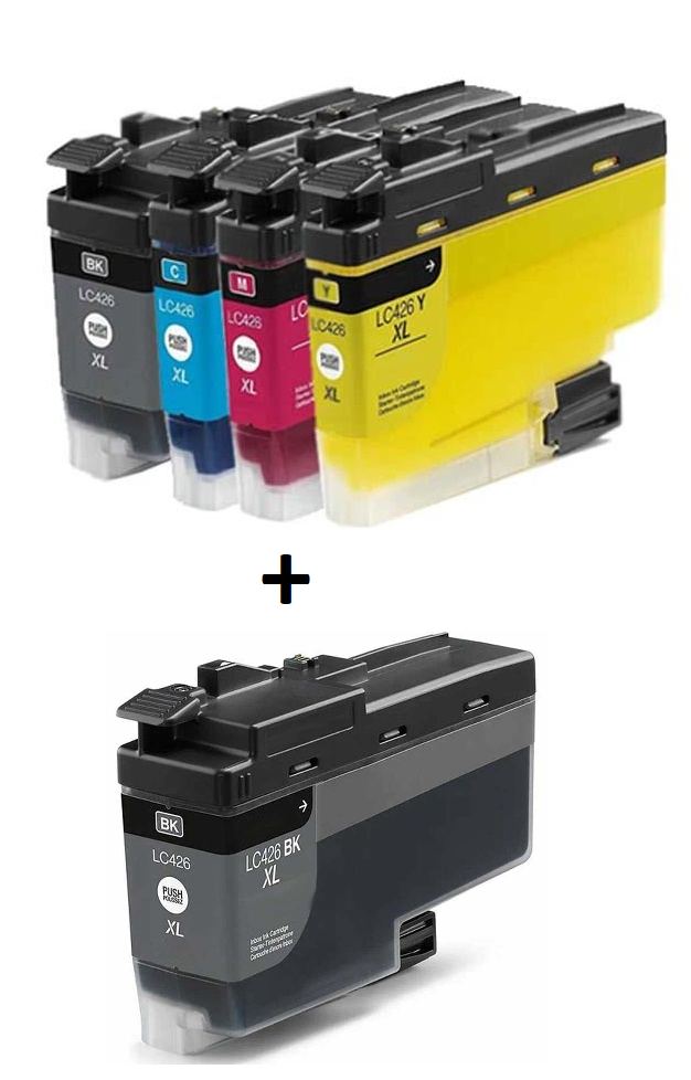 Compatible Brother LC426XL full Set of 4 Ink Cartridges & EXTRA BLACK